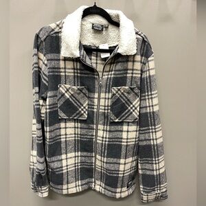 Wesc Cream black flannel with Sherpa colar Jacket